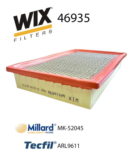 Filtro De Aire Wix Wa11409a (46935) Exlorer 3.5l Mazda Cx-9