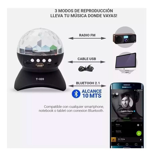Parlante Bola Led