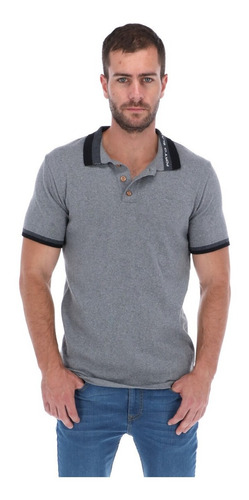 Playera Polo Porto Blanco Algodon Hombre Gris 