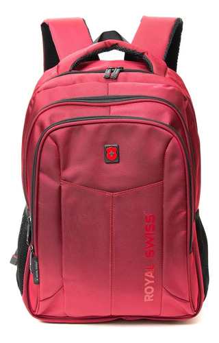 Mochila Royal Swiss Reforzada Roja Rsx-00090 33 Litros Color Rojo Diseño De La Tela Rayas