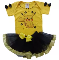 Body Bebê Pikachu Pokemon Elétrico Festa Fantasia Mesversário