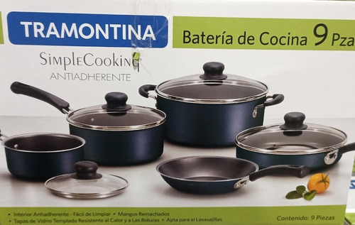 Batería De Cocina Tramontina 9 Piezas Antiadherente