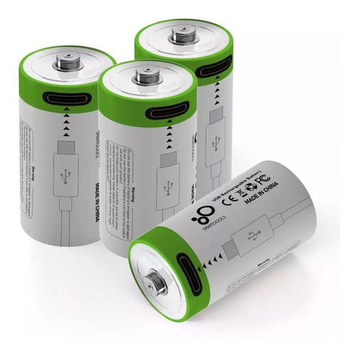 Imagen 4 de 4 de Pila Batería Usb Litio Recargable Cr123 Cr123a 123 16340