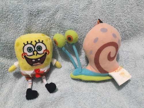 Gary Y Bob Esponja Peluches 10 Y 14 Cm (Usado)