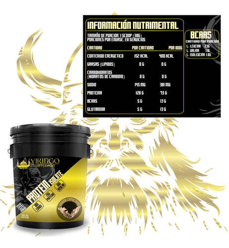 Proteína Whey Hidrolizada Isolate Vikingo 5kg Varios Sabores Capuchino