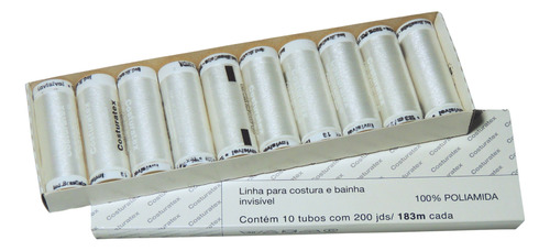 Linha Para Costura Invisível Costuratex C/ 10 Tubos Retros