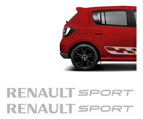 Adesivos Renault Sport Sandero Rs Logan Duster Lateral Prata