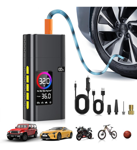 Inflador De Neumáticos De 180 Psi Compresor De Aire Portátil