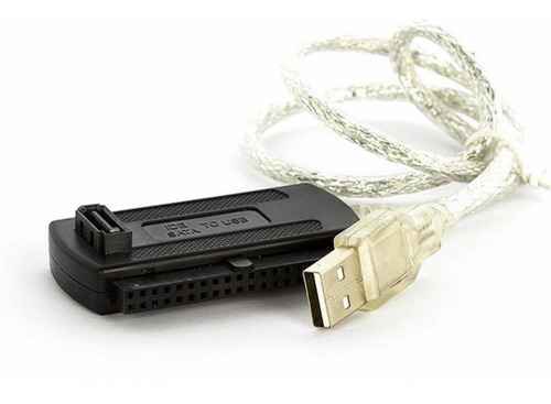 Cabo Adaptador Usb 2.0 Hd Conversor P/ Ide Sata Fonte 3 Em 1 Cor Preto
