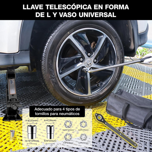 Kit De Gato Hidráulico Portátil Para Auto 3 Toneladas