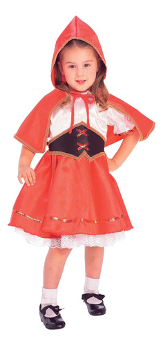 Disfraz De Caperucita Roja Para Niña, Talla Pequeña, S, U.