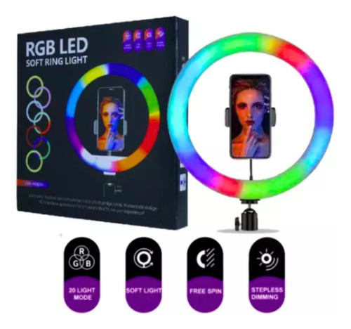 Aro De Luz Led 30cm Colores Rgb Y Blanca Profesional Fotos Rgb