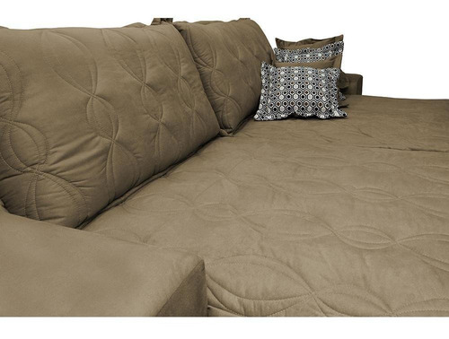 Sofá Retrátil 2,32m Pocket Cama Inbox Supreme Suede Castor Desenho do tecido Liso
