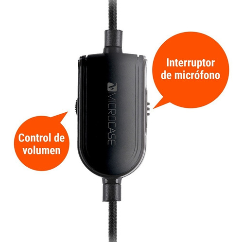 Imagen 5 de 7 de Auricular Headset Microcase Microfono Y Control De Volumen