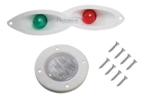 Imagen 1 de 2 de Luz De Proa Ojo De Gato + Luz De Popa Plástica Náutica