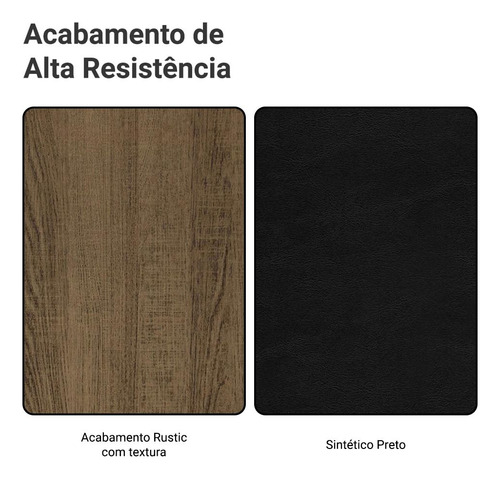 Sala De Jantar Mesa Tampo De Vidro 4 Cadeiras Camélia Madesa Cor Rustic/Sintético Preto
