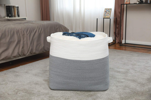 Cesta De Almacenamiento Cottonphant Rectangular Extra Grande