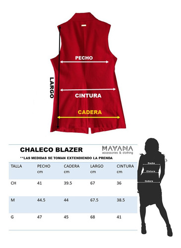 Imagen 10 de 10 de Chaleco Tipo Blazer Largo Para Mujer Casual Formal