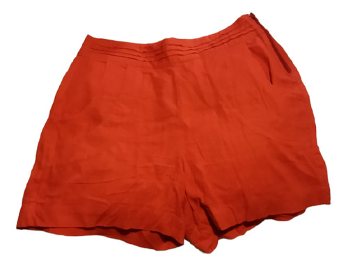 Short Bermuda Marfino De Lino Naranja Impecable Talla L 