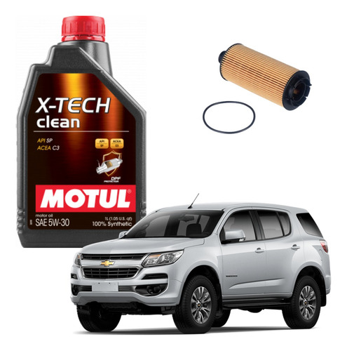 Kit Óleo Motul 5w30 C3 Dexos2 Trailblazer 2.8 2012 2013 14+