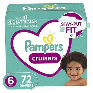 Pampers Cruisers Pañales Etapa 6, 72 Piezas. Para Bebés De