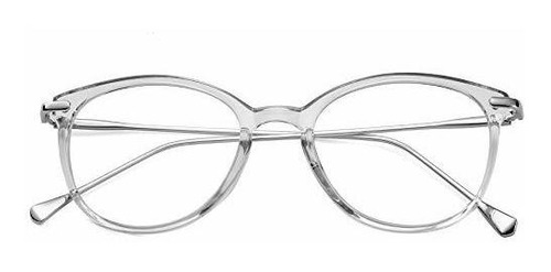 Montura - Hycredi Glasses Round Clear Lens Metal Frame Uv Pr