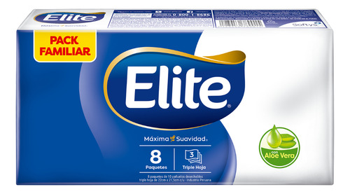 Pañuelos Desechables Elite Aloe Vera Regular 8 Un