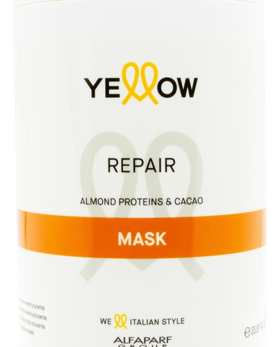 Alfaparf Yellow Repair Máscara Proteínas Almendras Cacao 1lt