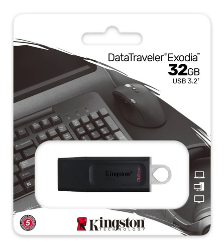 Imagen 2 de 8 de Pendrive Kingston Datatraveler Dtx/32 32gb 3.2 Gen 1 Negro