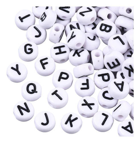 Pack 50 Grs Cuentas De Letras Perlas De Letras Con Letras 