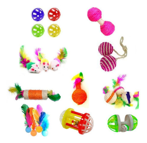 Kit De Brinquedos Interativos Para Gato - 10 Itens