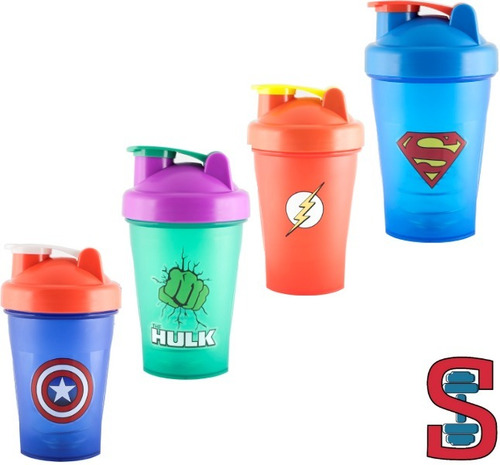 Imagen 1 de 7 de Vaso Batidor Comic Shaker Hulk Flash Superman Capitan Americ