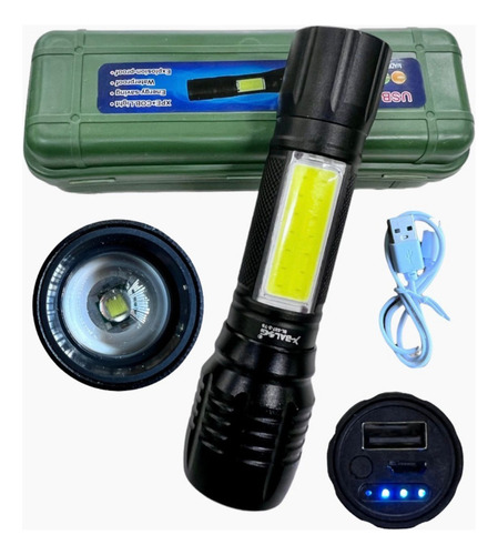 Linterna Led De Bolsillo Recargable Usb Potente Zoom  5000lm