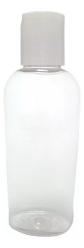 Botella Oval Pet 125ml Con Tapa Disktop Gel Crema (10 Pzas)