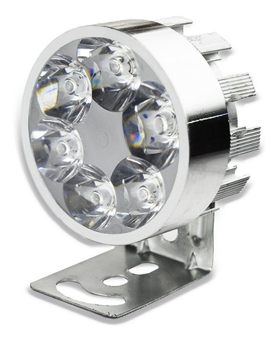 Faros 6 Led Redondo Moto Luz Fija Y Estrobo 10 Piezas