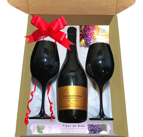 Estuche Caja  Vino Rutini Con Copas Regalo Empresas