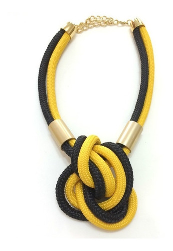 Colar De Corda Elis Amarelo E Preto