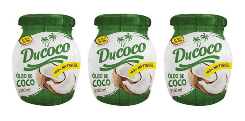 Imagem 1 de 1 de Ducoco Óleo De Coco 200ml (kit C/03)