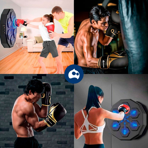 Kit De Maquina De Boxeo Y Guantes De Box Con Velcro 8-12 Oz