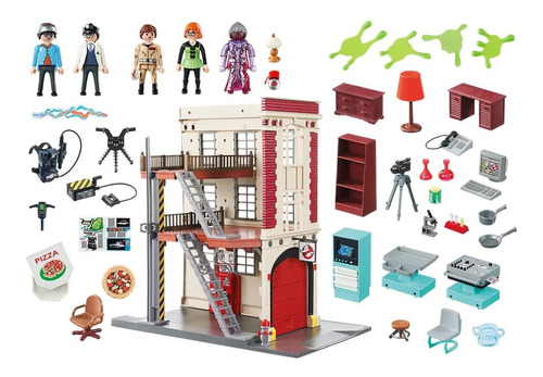 Juego Playmobil Ghostbusters Cuartel Parque De Bomberos 228 Piezas 3+