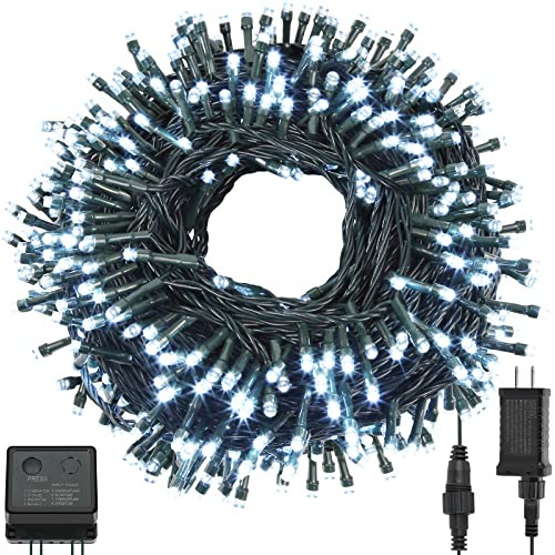 Luces De Cuerda Blancas Navideñas De 115 Pies, 300 Led...