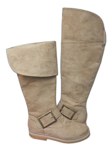 Botas Bucaneras Largas Gamuza Mujer Talle Grande 41 42 43 44