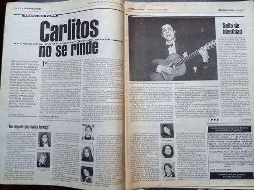 Suplementos Gardel Clarín Tiempo Argentino Años 83*95 Y 2012 (Usado)