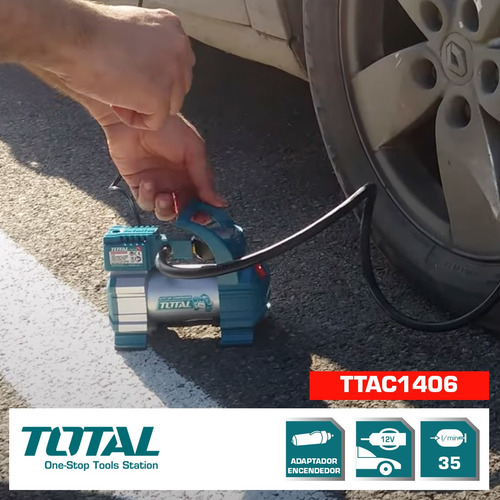 Imagen 5 de 8 de Compresor Inflador 12v Total