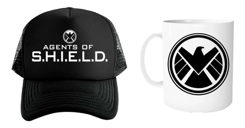 Gorra Black Unisex Y Taza 11oz Agents Of Shield