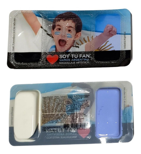 Kit Maquillaje Artistico Celeste Y Blanco Argentina X24u