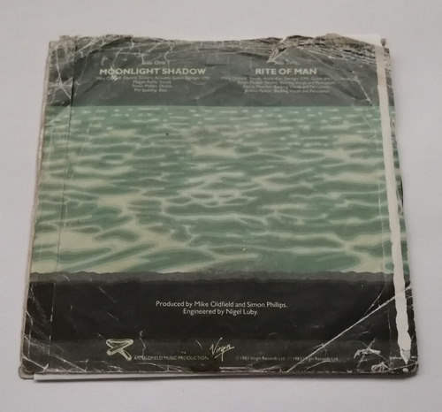 Imagen 2 de 6 de Mike Oldfield - Moonlight Shadow (vinilo 7'' Ed. U S A 1983)