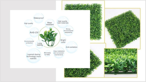 Imagen 5 de 9 de 10pzs Follaje Artificial Sintetico Para Muro Verde 60x40cm!!