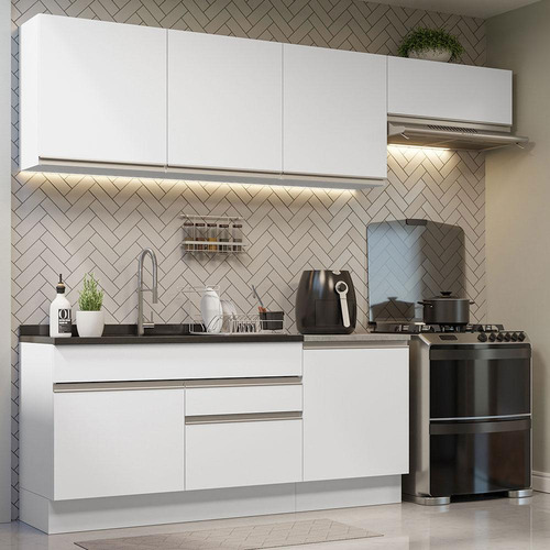 Cocina Integral Completa Modular Madesa Glamy 260cm 03 Blanco