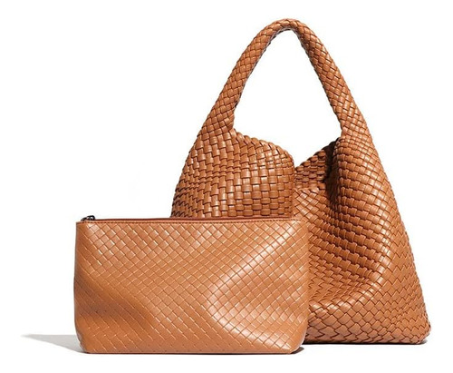 Bolso De Mano Tejido Para Mujer, Bolso Tejido De Cuero Suave